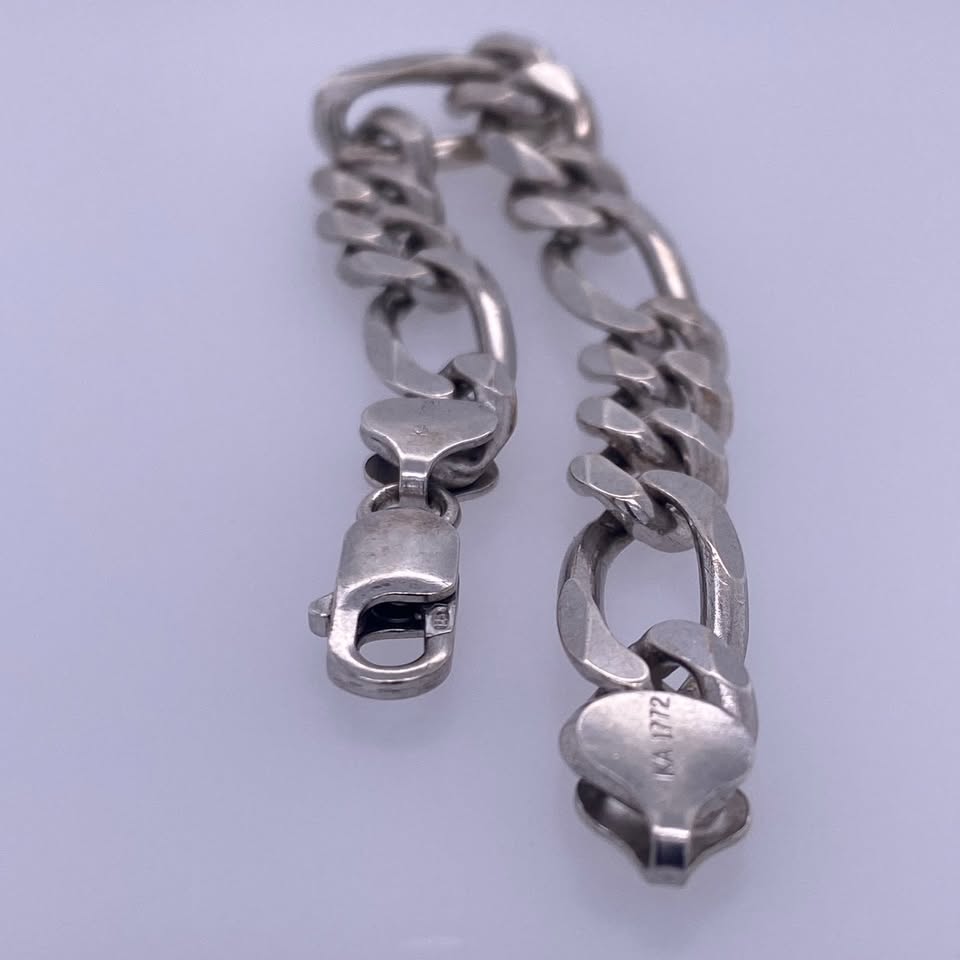 925 Sterling Silver Figaro Bracelet