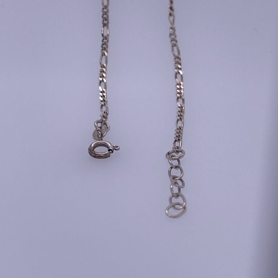 925 Sterling Silver Thin Figaro Necklace