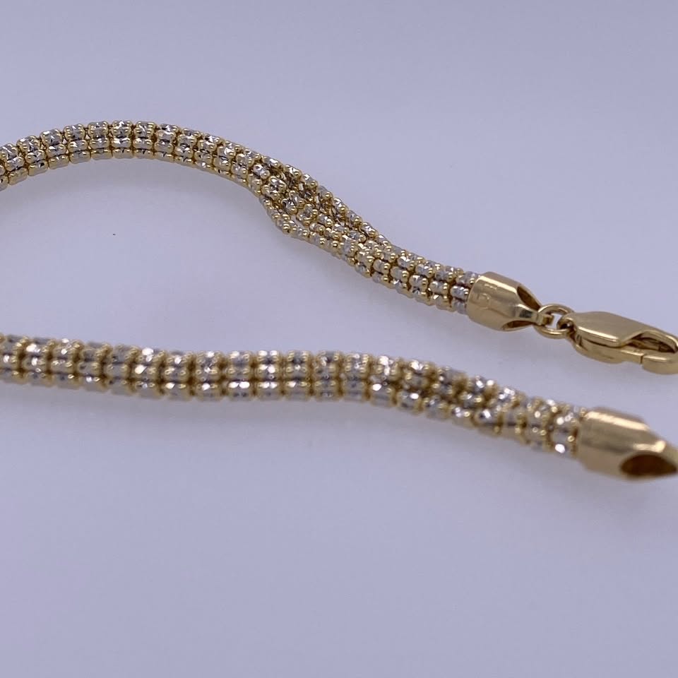 10k Yellow Gold Diamond Cut Bracelet