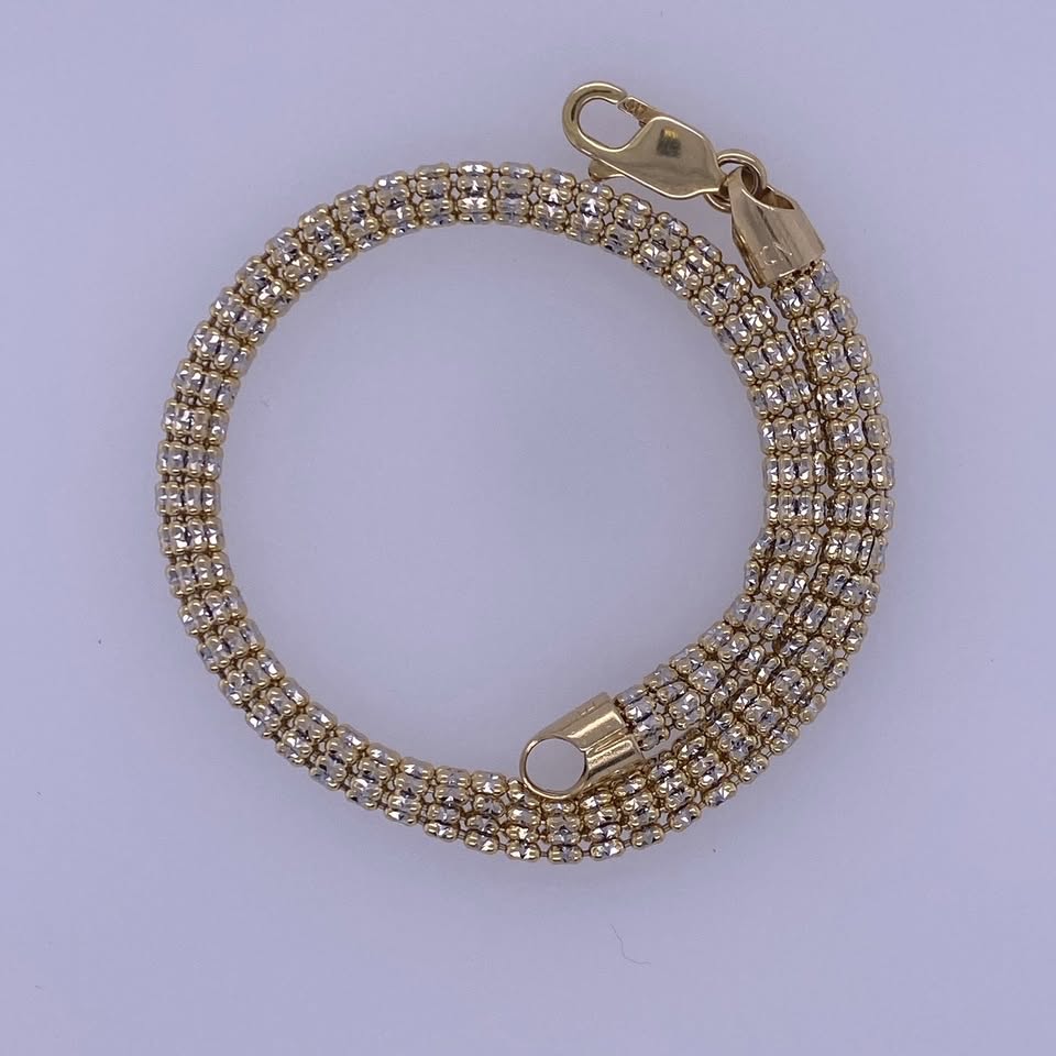 10k Yellow Gold Diamond Cut Bracelet