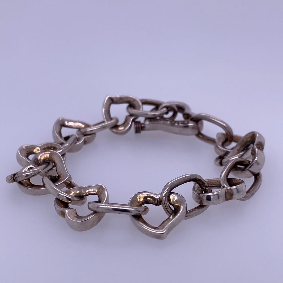 925 Silver Custom Heart Link Bracelet