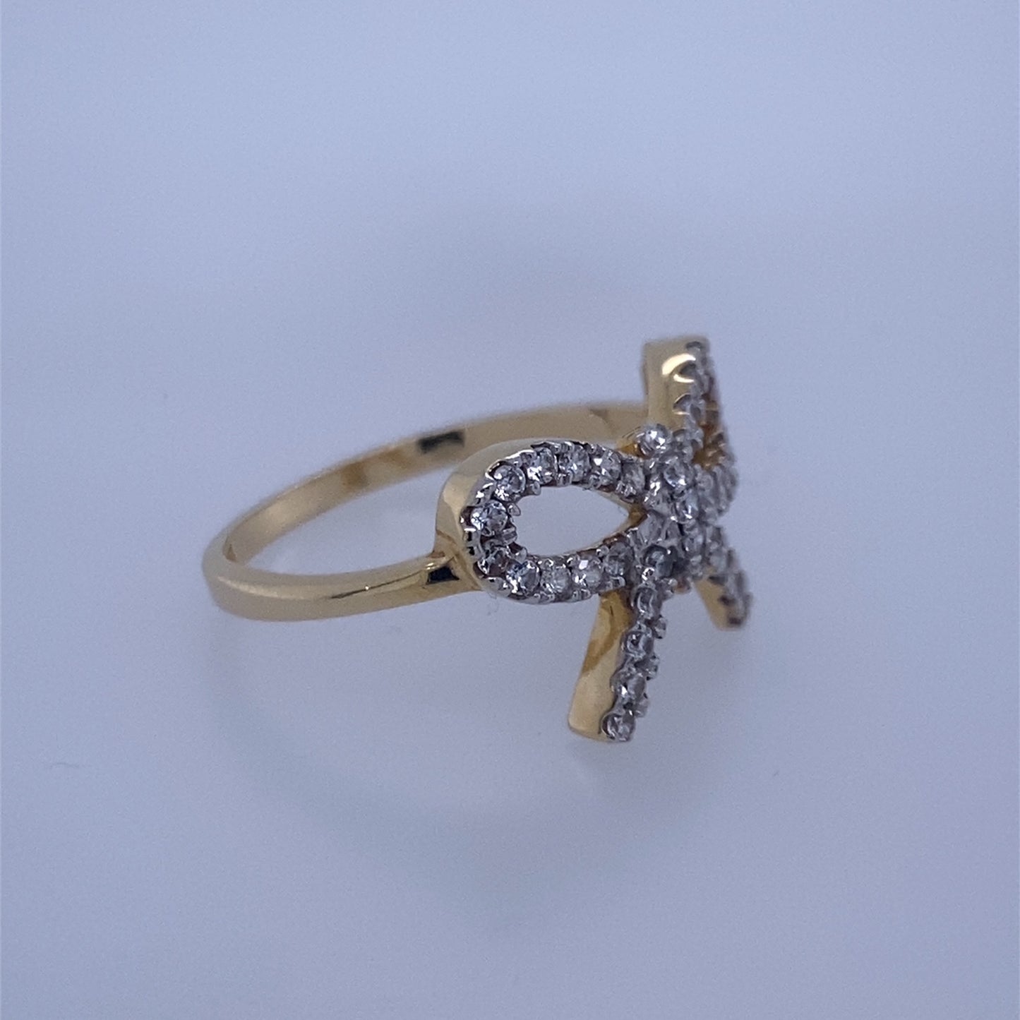 14k Yellow Gold Women's Bow Tie Diamond Ring