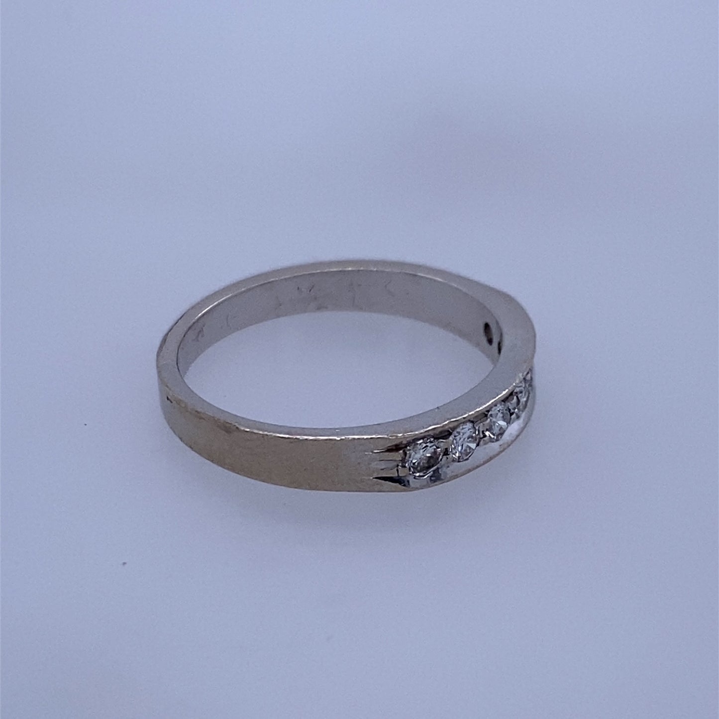 14k White Gold Diamond Band