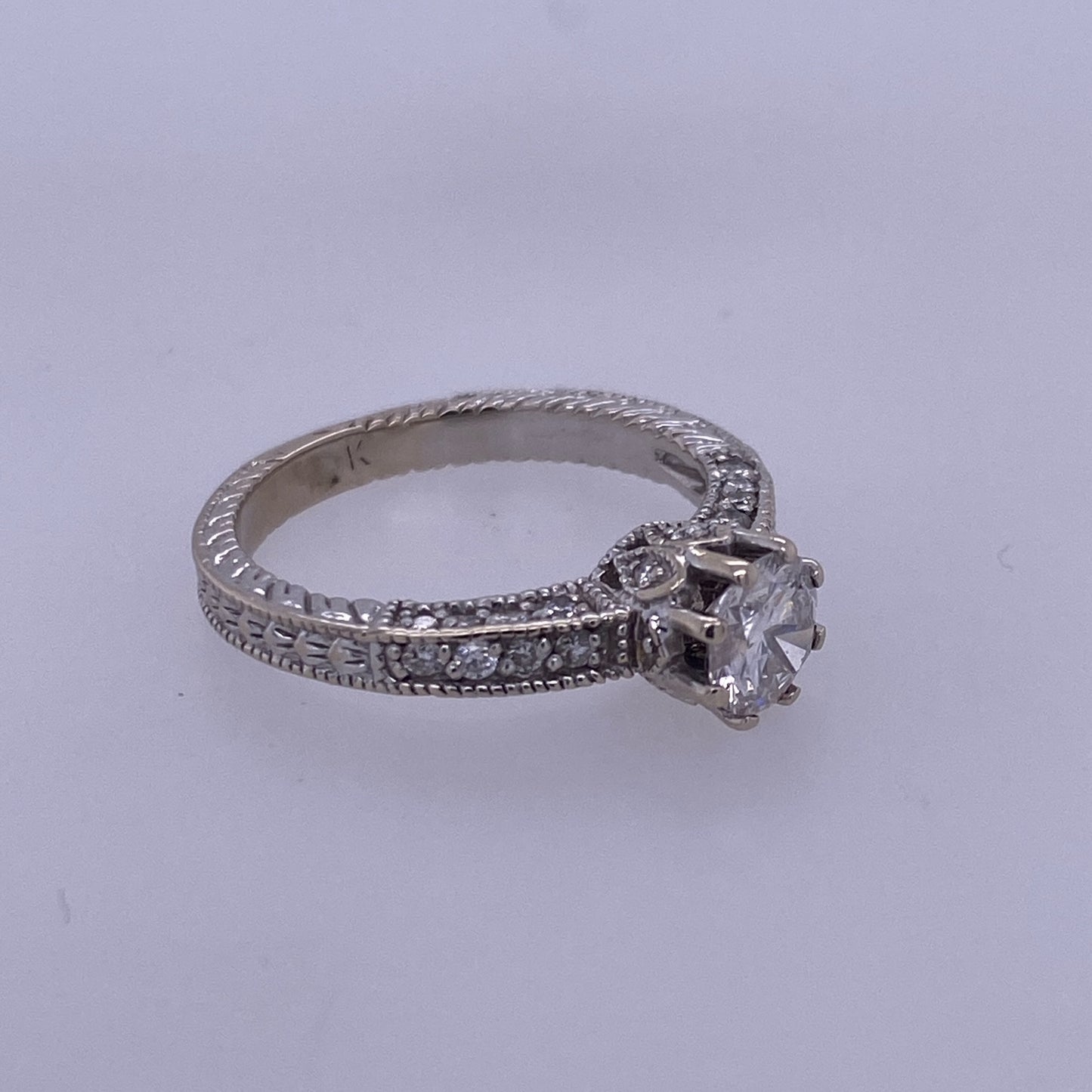 14K White Gold Diamond Custom Engagement Ring