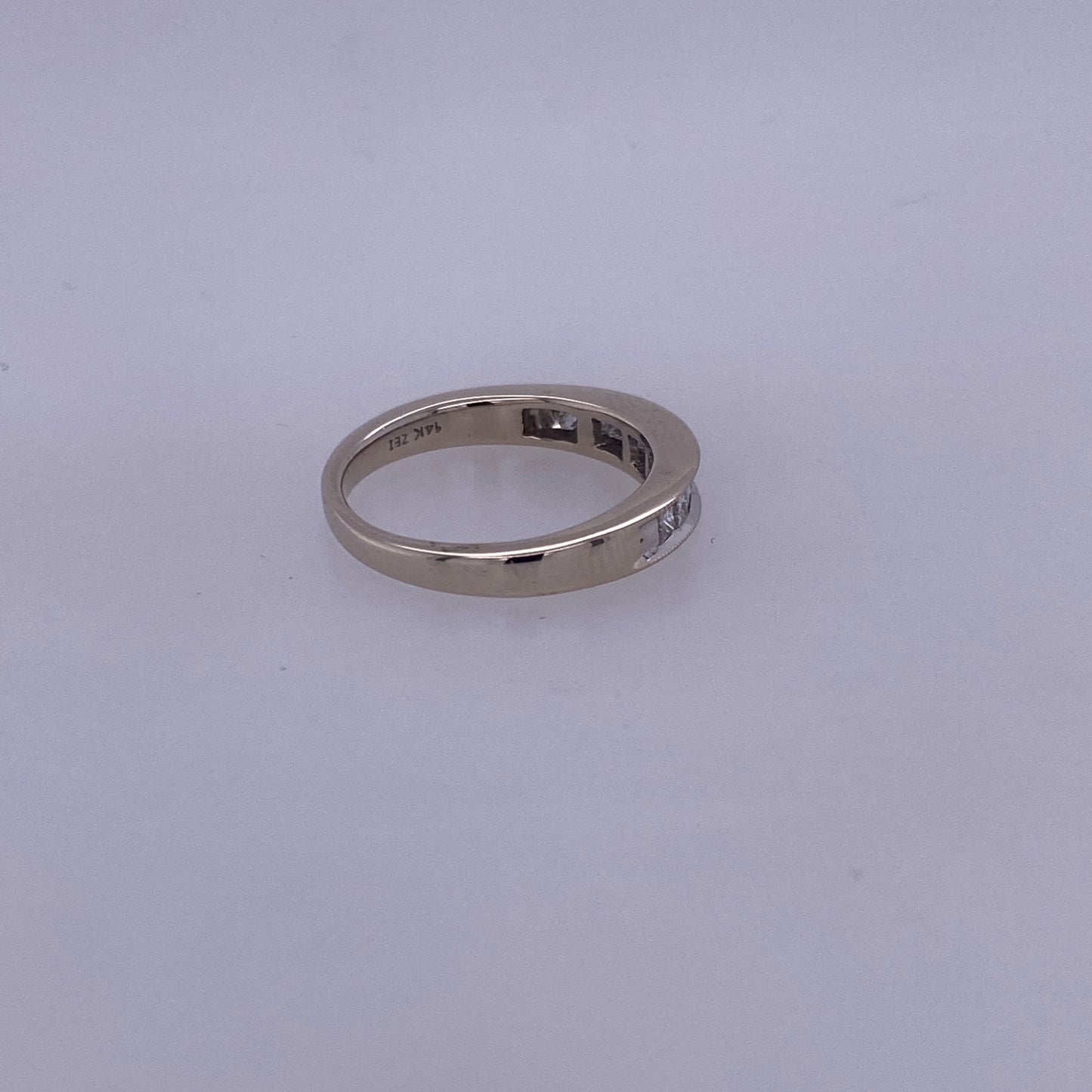 14k White Gold Princess Cut Diamond Ladies Band