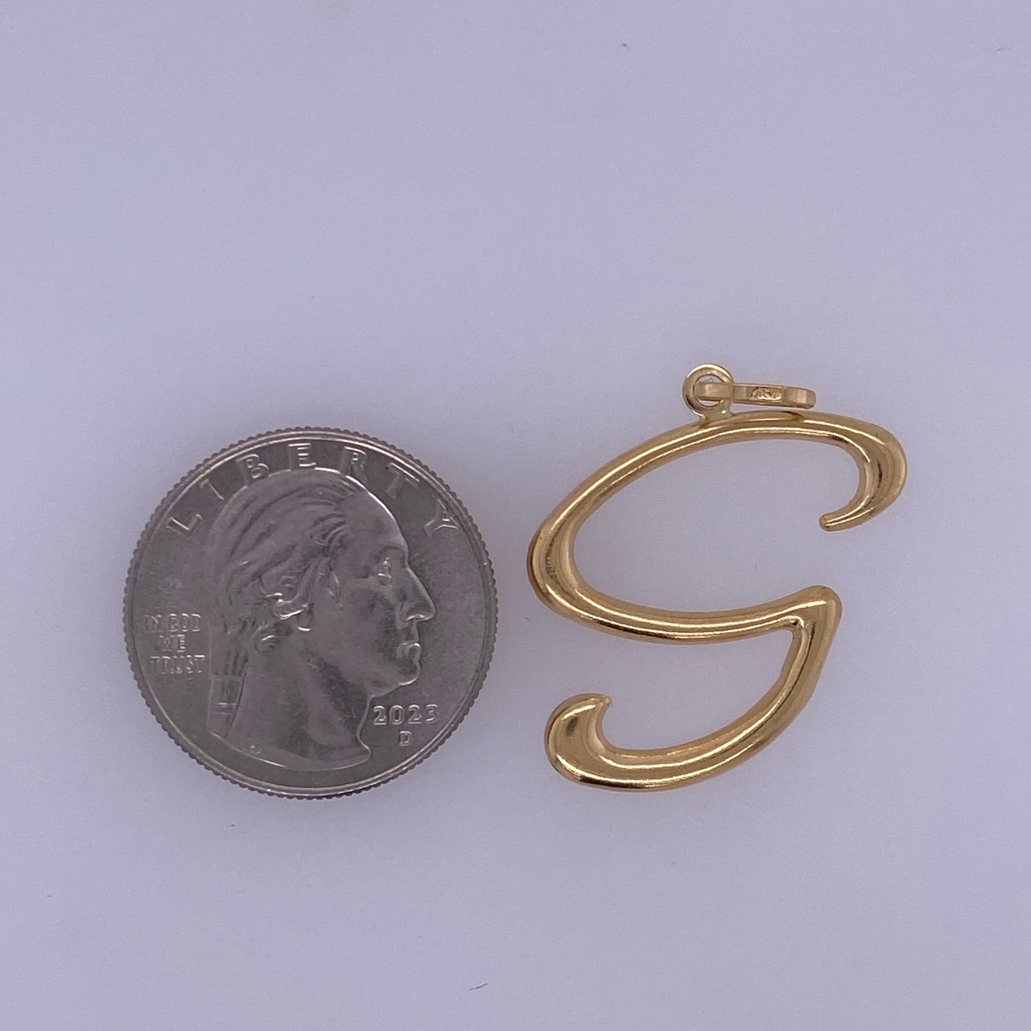 18k Yellow Gold "S" Letter Charm