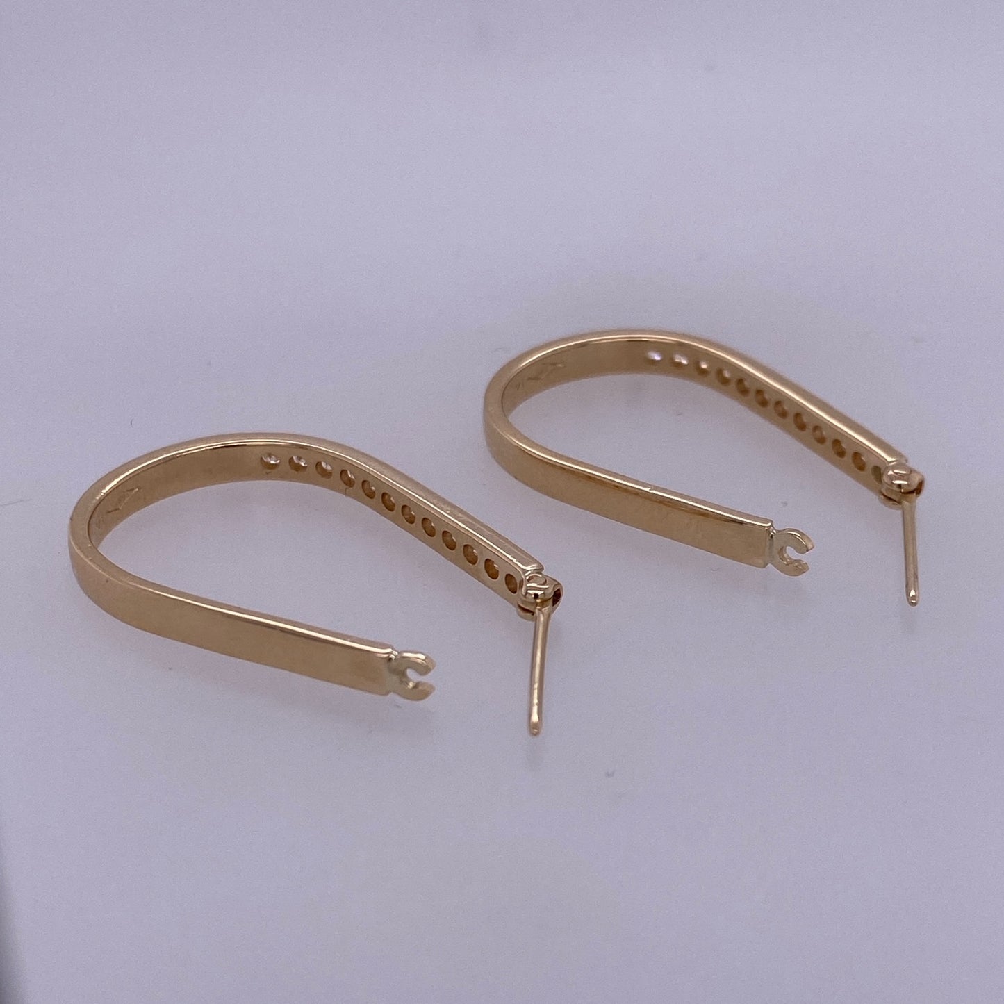 14k Yellow Gold Dangle Diamond Ladies Earrings