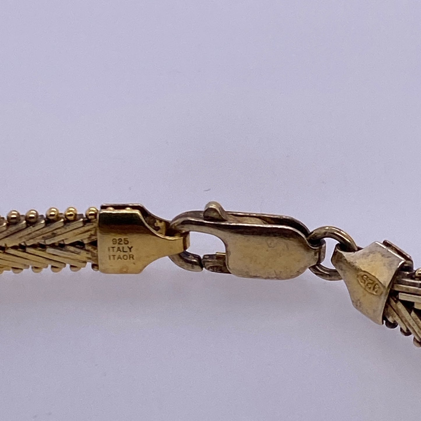 925 Sterling Silver Gold Plated Flat Tennis Bracelet