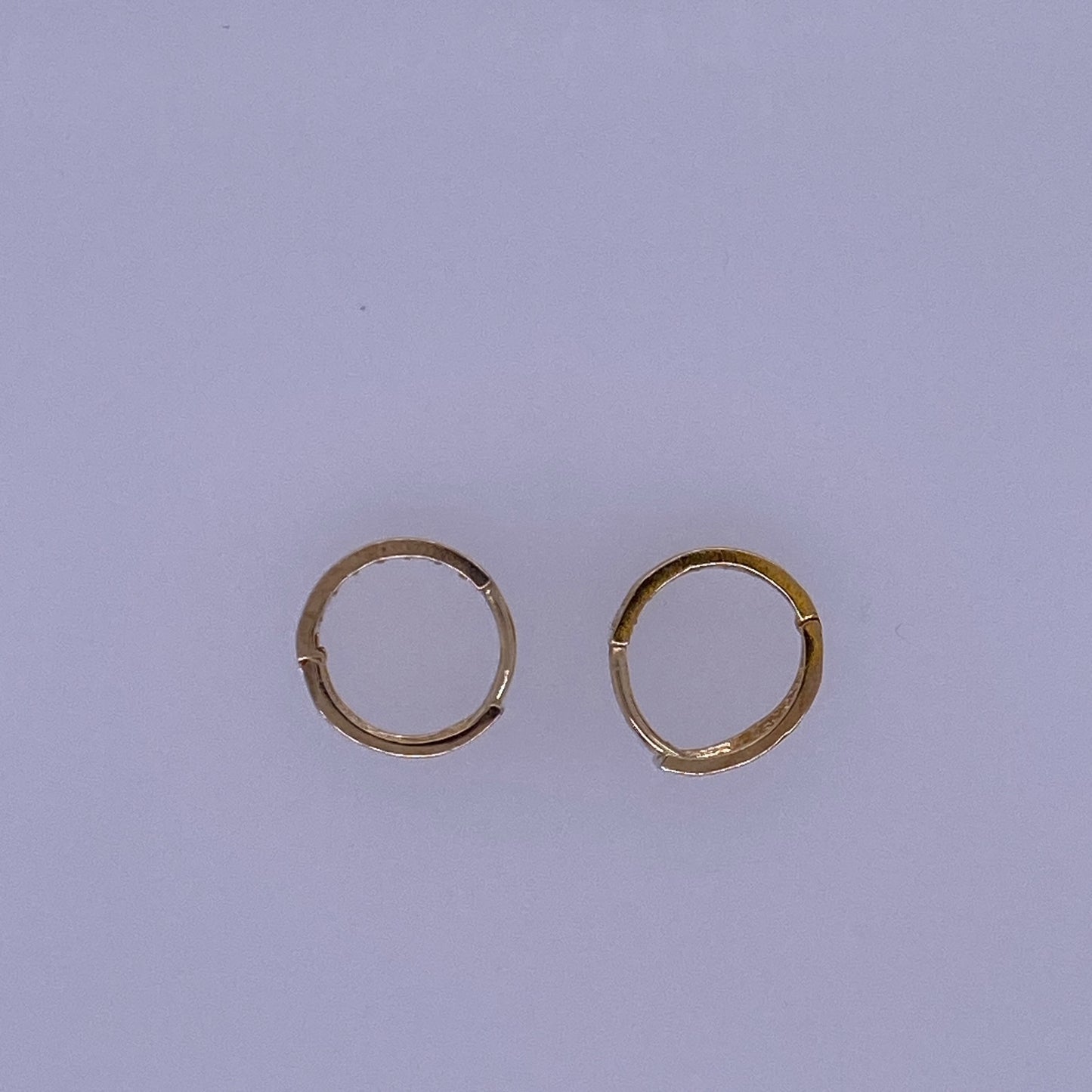 14k Yellow Gold Two Row Huggie Hoop Earrings