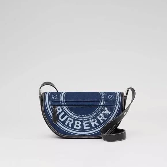 Burberry Blue Denim Leather Olympia Bag
