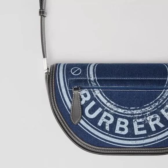 Burberry Blue Denim Leather Olympia Bag