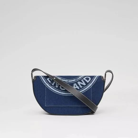 Burberry Blue Denim Leather Olympia Bag