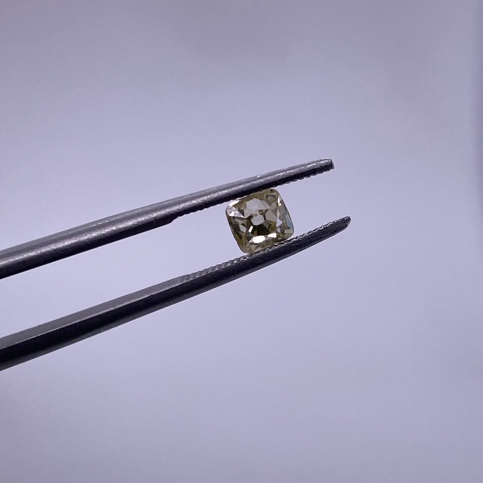 0.53 GIA CERTIFIED Cushion Modified Brilliant Fancy Light Brownish Yellow Diamond