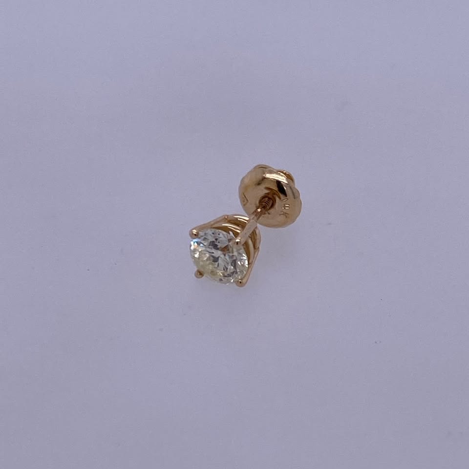 14k Yellow Gold 0.40CT Single Stud Earring