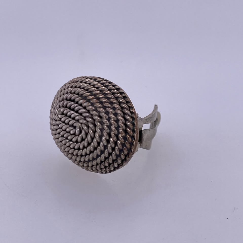 925 Silver Custom Oval Braid Design Pin