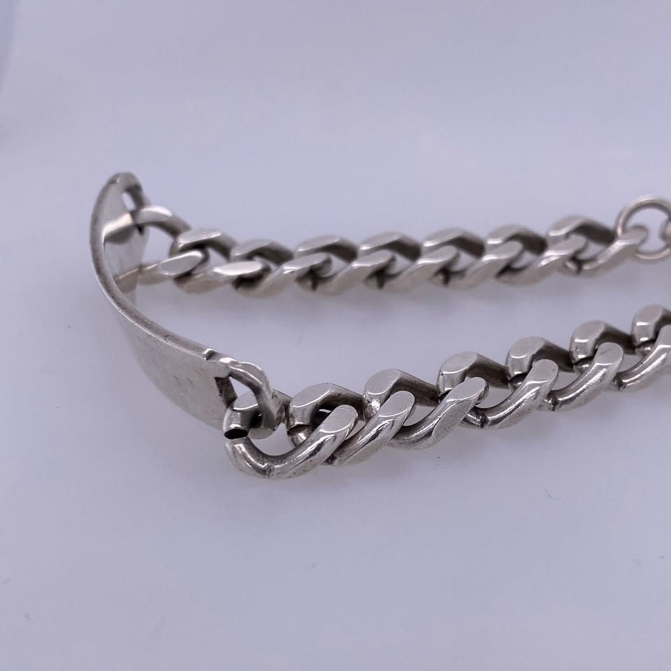 925 Sterling Silver Cuban Link ID Bracelet