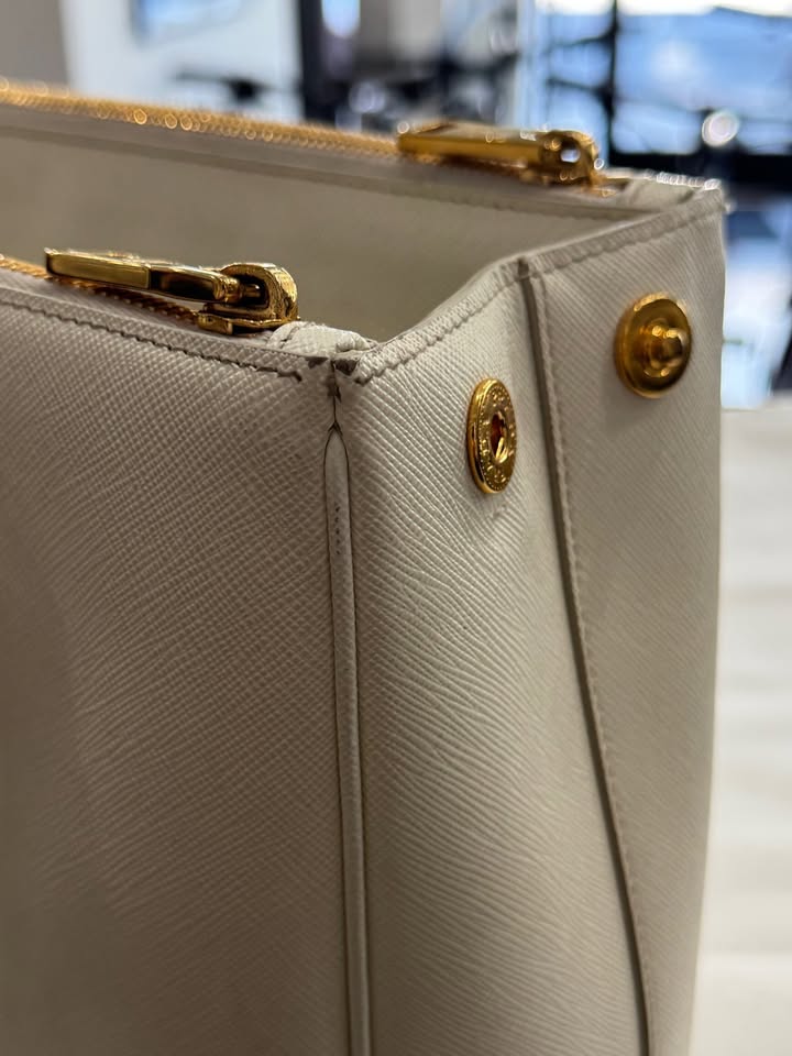 Prada White Galleria Saffiano Leather Tote Bag