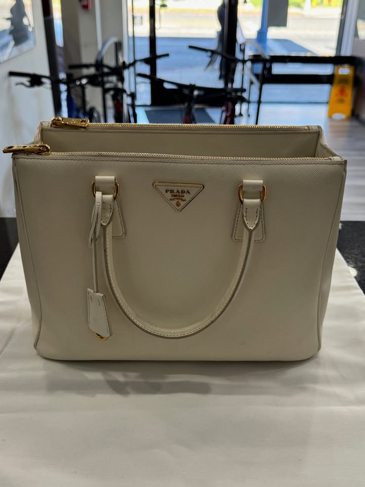 Prada White Galleria Saffiano Leather Tote Bag