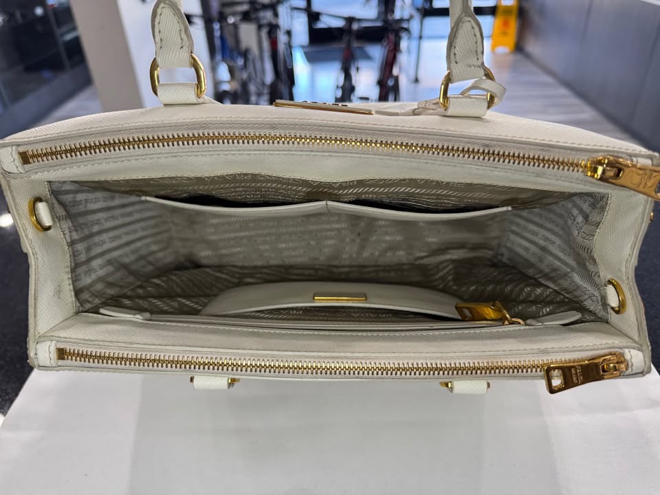 Prada White Galleria Saffiano Leather Tote Bag