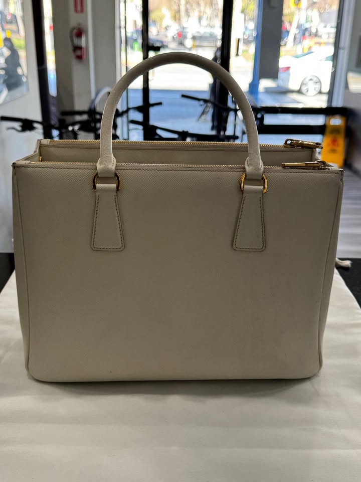 Prada White Galleria Saffiano Leather Tote Bag