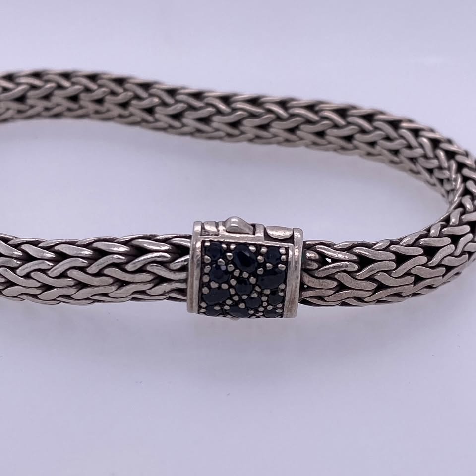 John Hardy Medium Classic Chain Lava Sapphire Bracelet