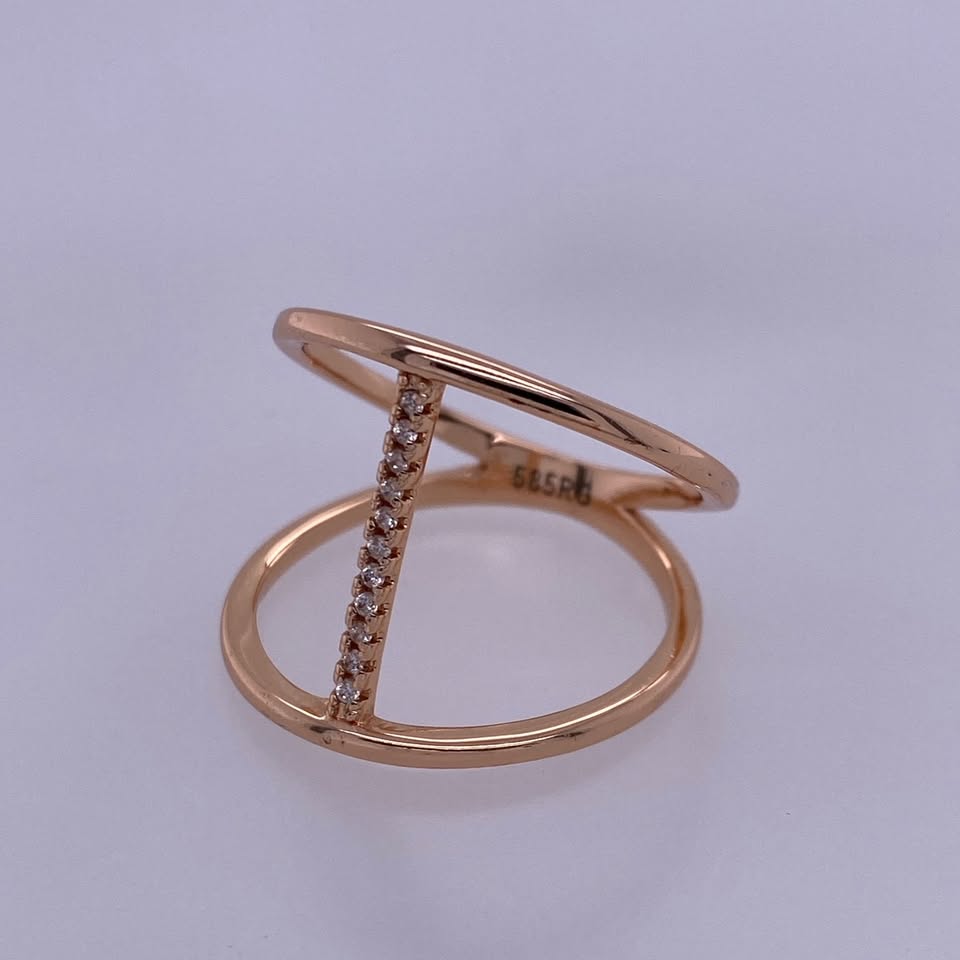 14k Rose Gold Custom Diamond Ladies Ring