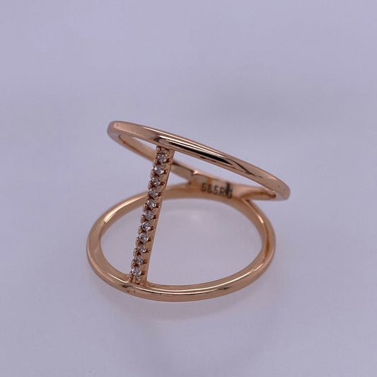 14k Rose Gold Custom Diamond Ladies Ring