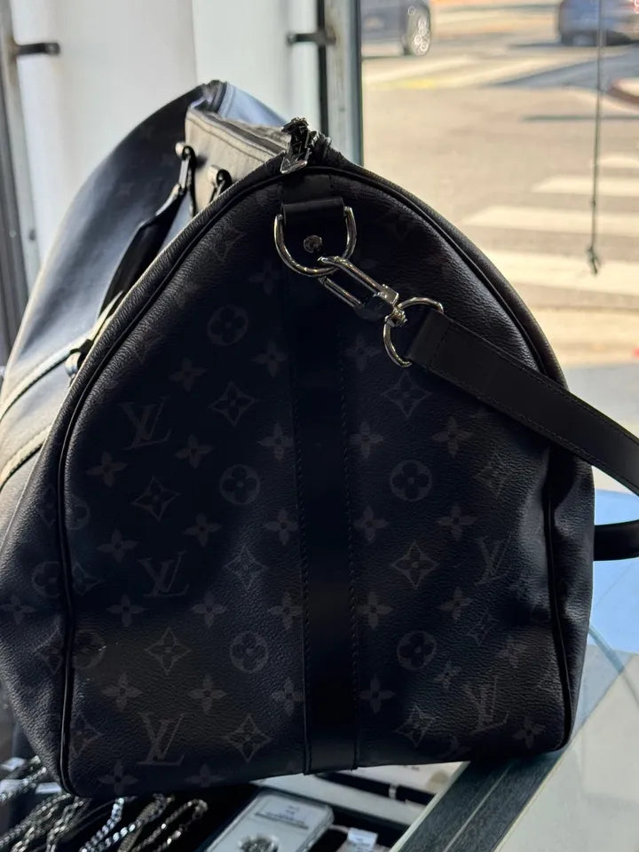 Louis Vuitton M40605 Keepall Bandoulière 55 Black Duffle Bag
