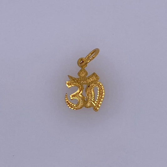 22k Yellow Gold "OM" Charm