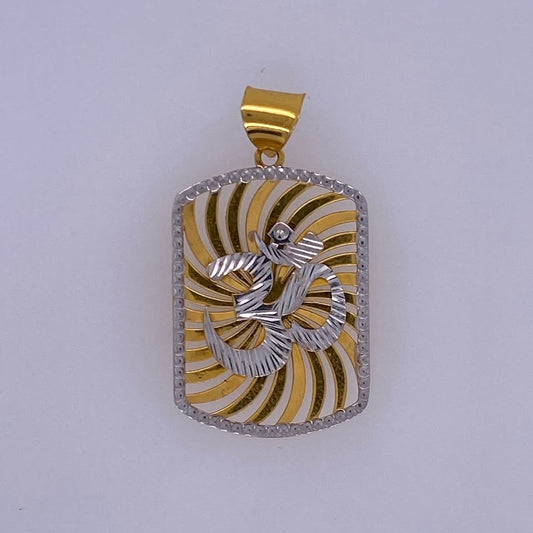 22k Yellow Gold Rectangle "OM" Charm