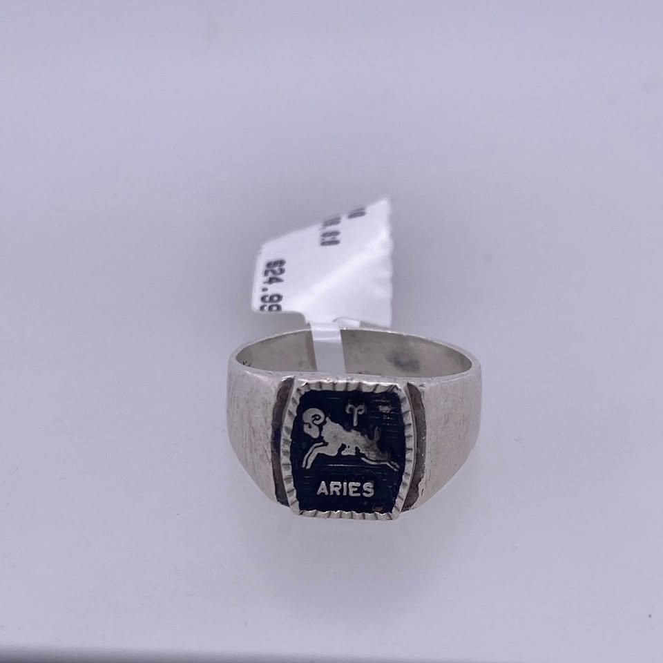 925 Sterling Silver Aries Zodiac Ring