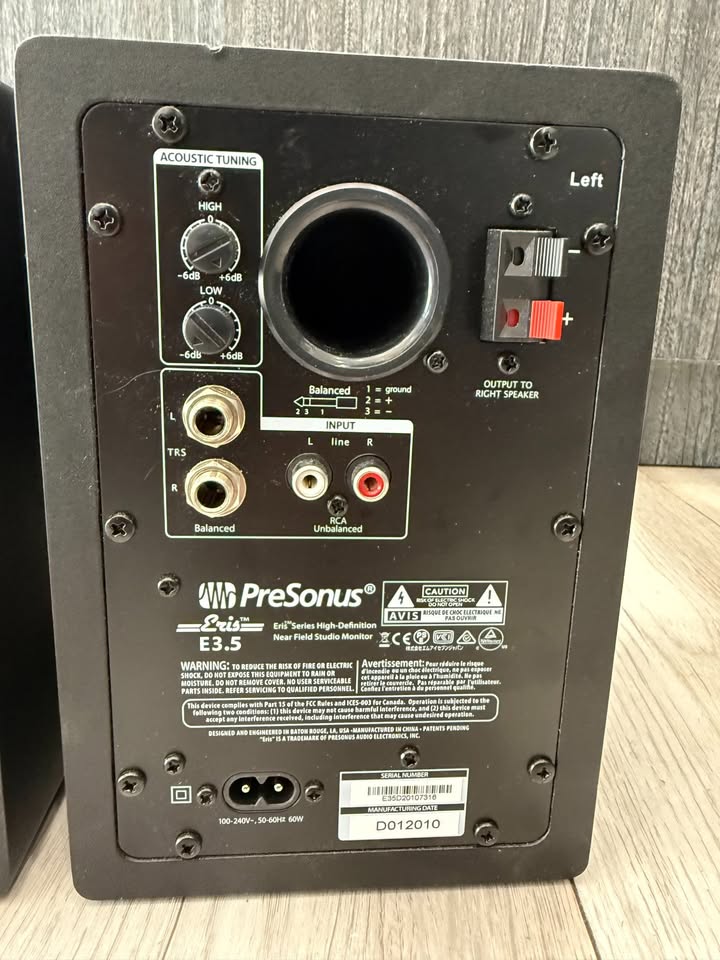 PreSonus Eris E3.5 2-Way 3.5" Active Studio Monitor (Pair) 2017 - Present - Black