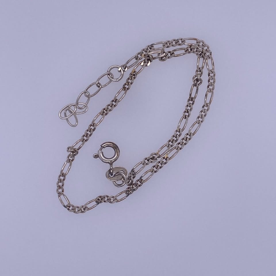 925 Sterling Silver Thin Figaro Necklace