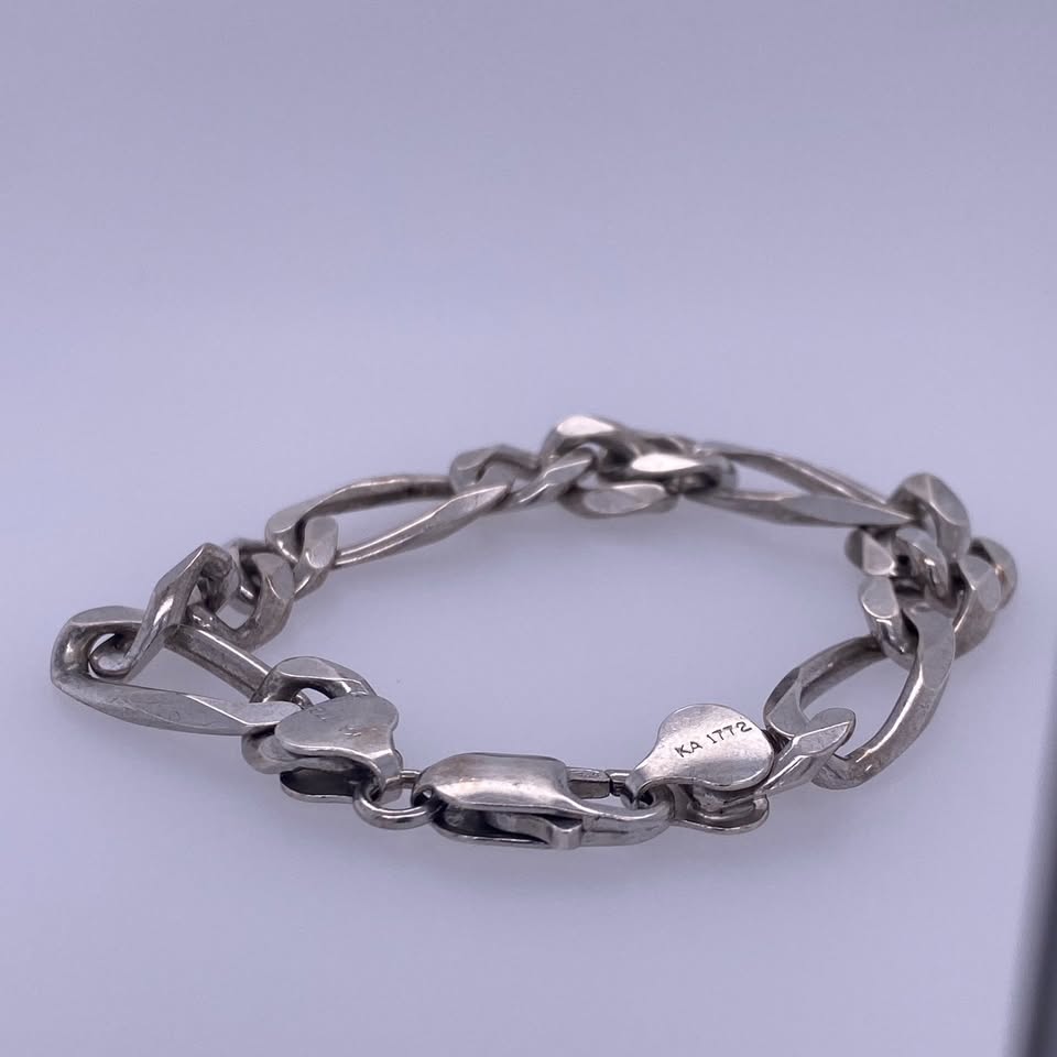925 Sterling Silver Figaro Bracelet