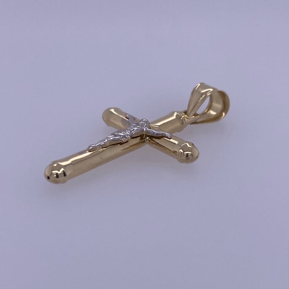 14k Yellow Gold Crucifix Cross Pendant