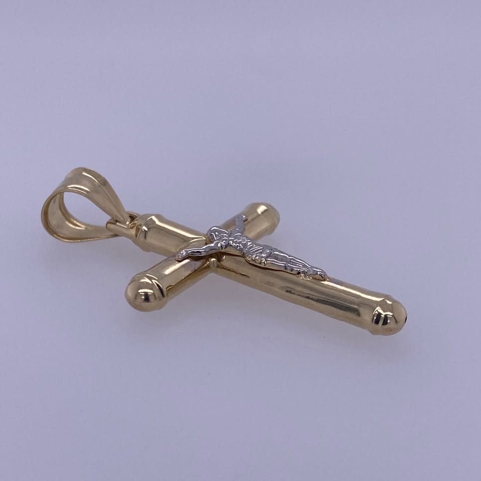 14k Yellow Gold Crucifix Cross Pendant