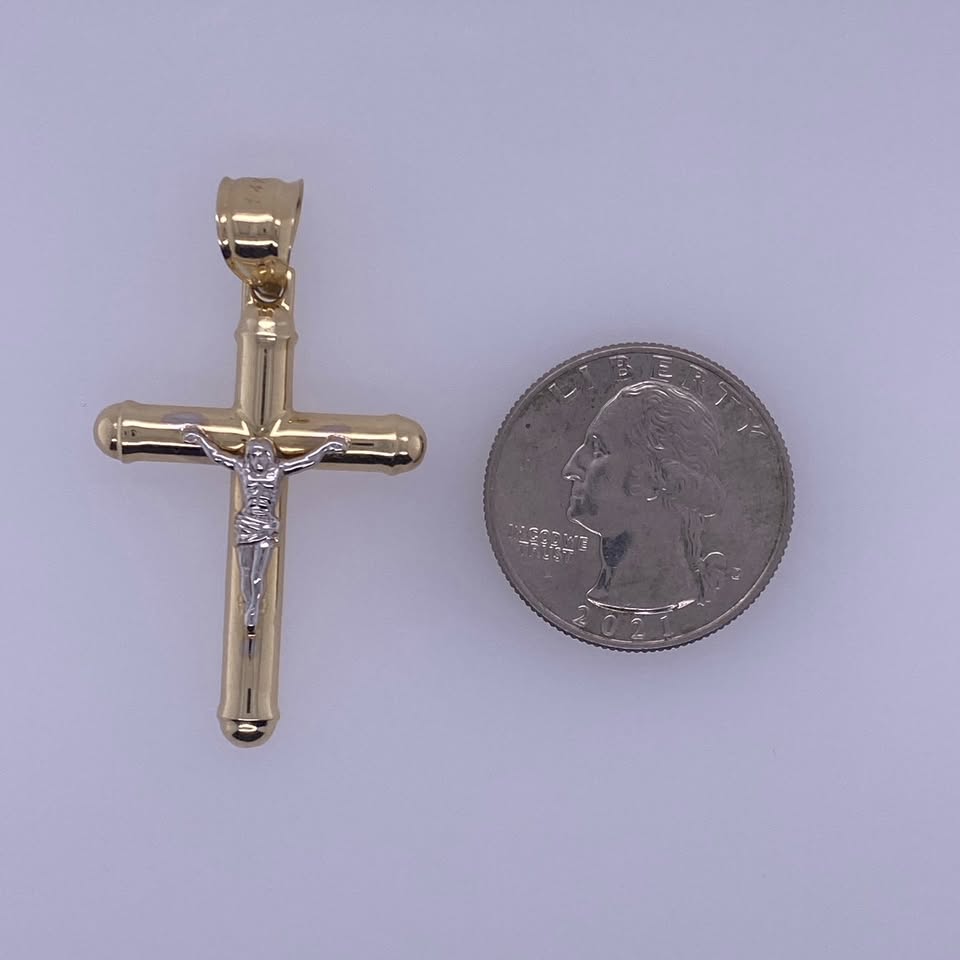 14k Yellow Gold Crucifix Cross Pendant