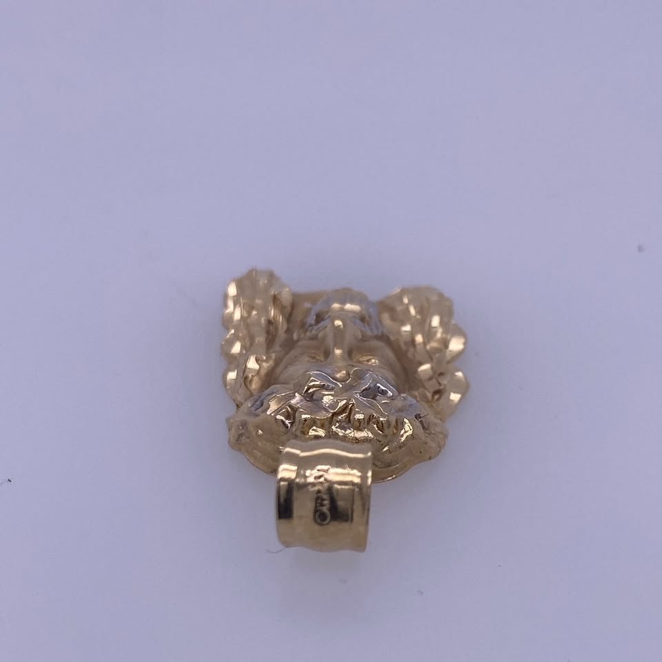 14k Yellow Gold Jesus Head Pendant