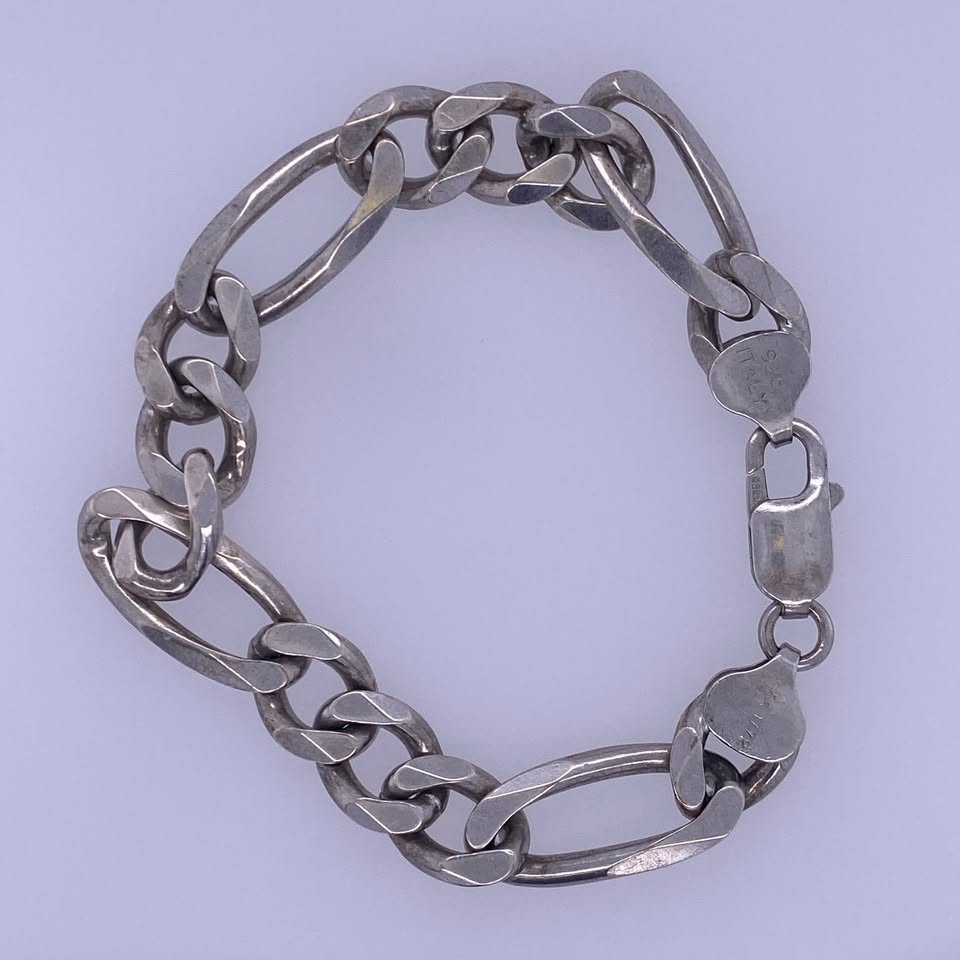 925 Sterling Silver Figaro Bracelet