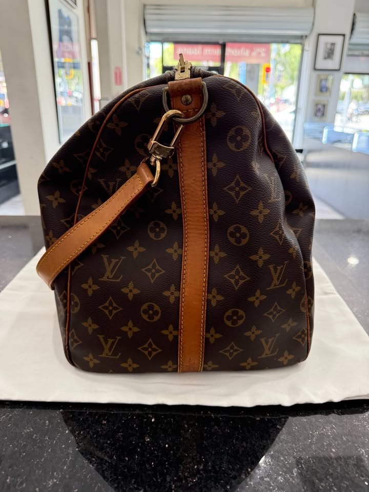 Louis Vuitton Keepall Bandouliere 55 Monogram Canvas Brown Travel Bag