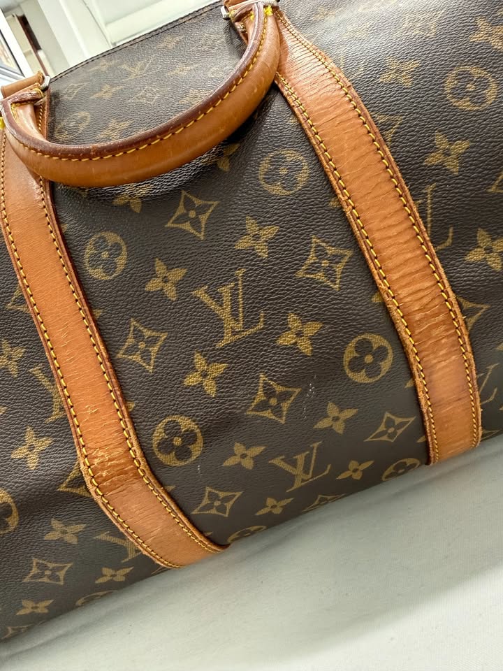 Louis Vuitton Keepall Bandouliere 55 Monogram Canvas Brown Travel Bag