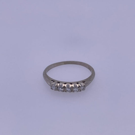 14k White Gold 0.10TCW Ladies Diamond Ring