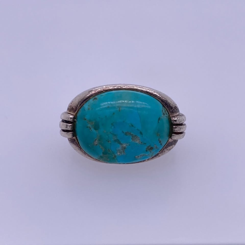 925 Sterling Silver Navajo Ring With Turquoise Stone