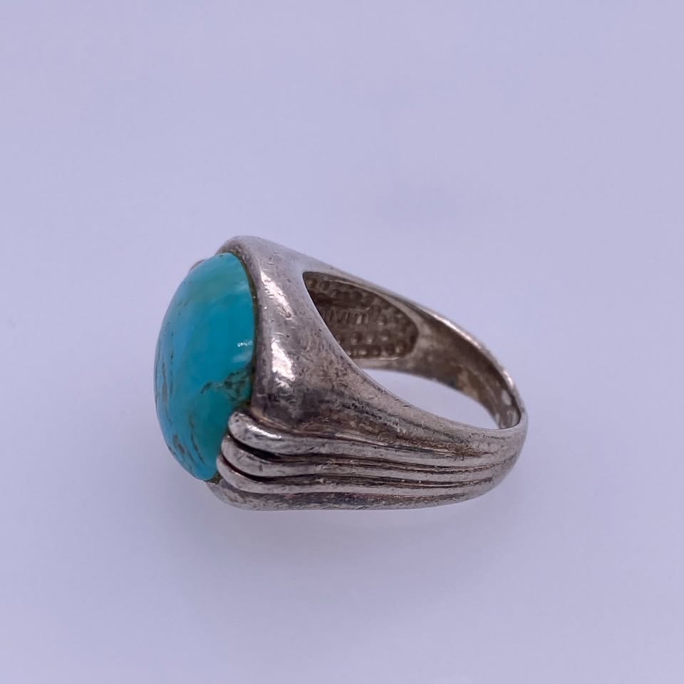 925 Sterling Silver Navajo Ring With Turquoise Stone
