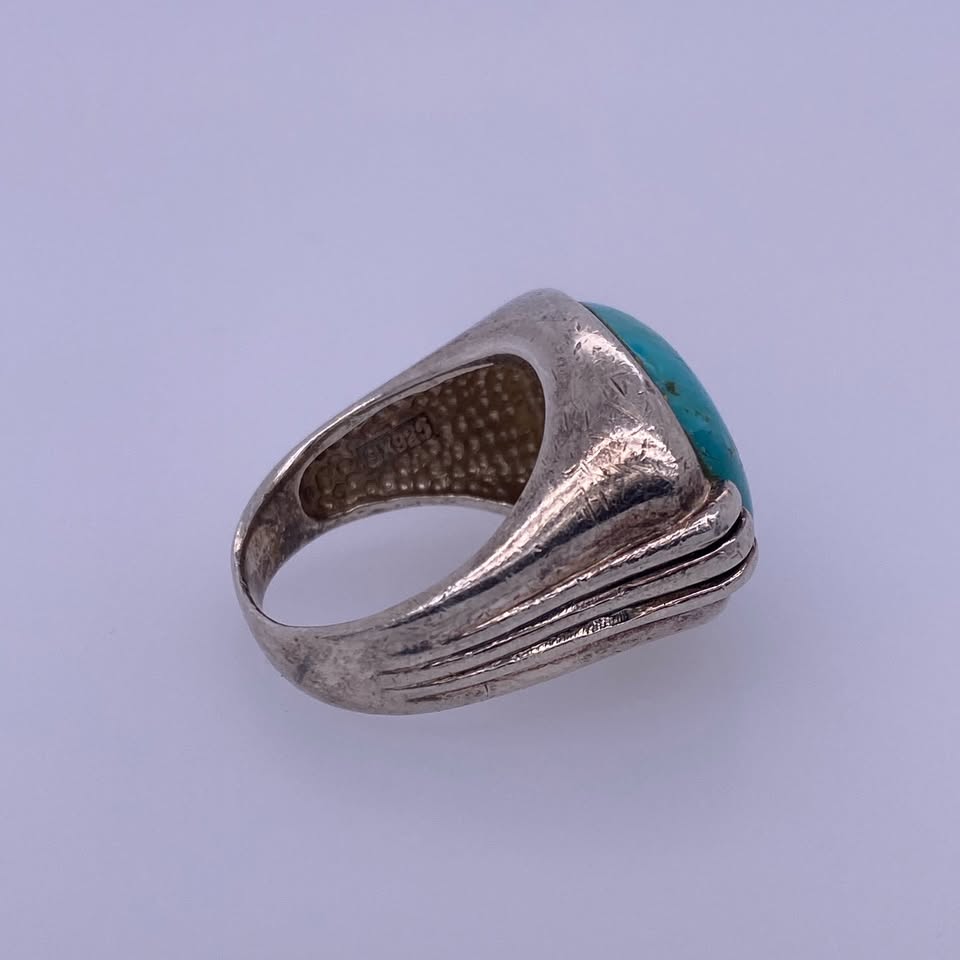 925 Sterling Silver Navajo Ring With Turquoise Stone