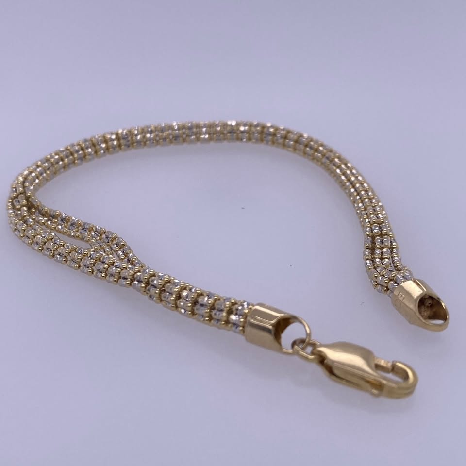 10k Yellow Gold Diamond Cut Bracelet
