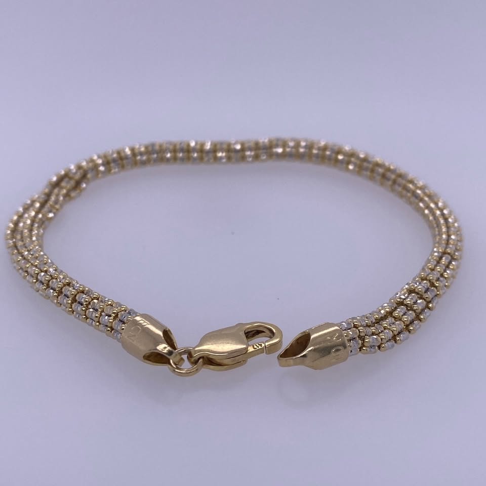 10k Yellow Gold Diamond Cut Bracelet
