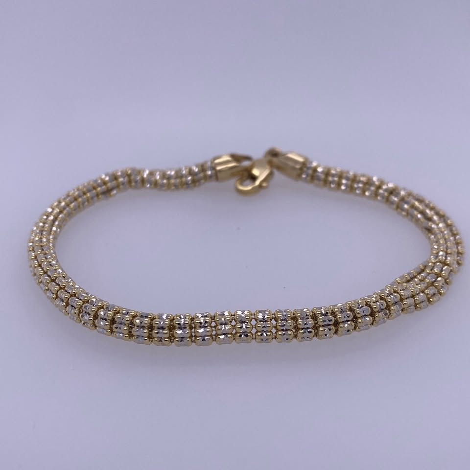 10k Yellow Gold Diamond Cut Bracelet