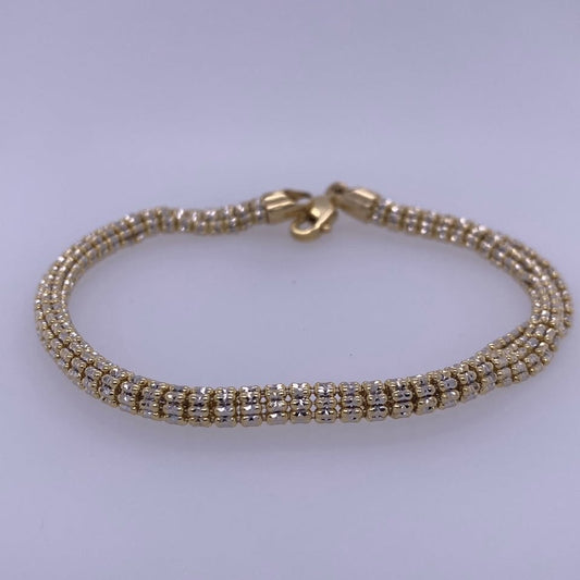 10k Yellow Gold Diamond Cut Bracelet