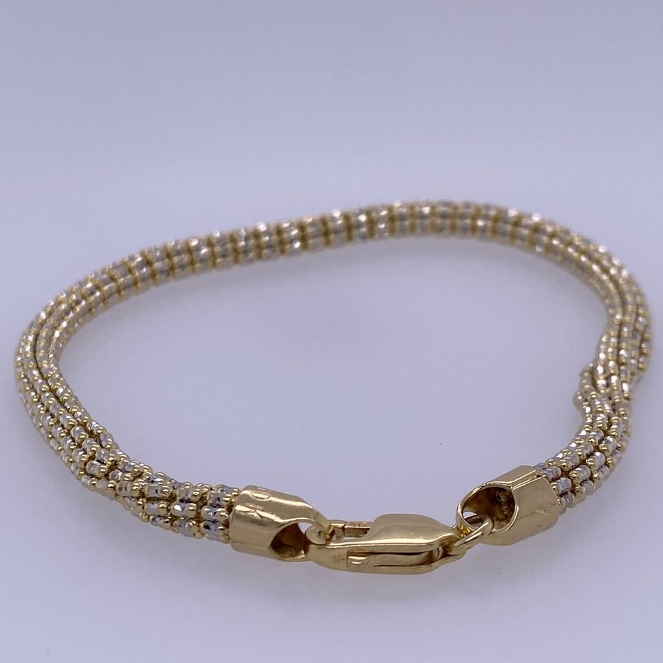 10k Yellow Gold Diamond Cut Bracelet